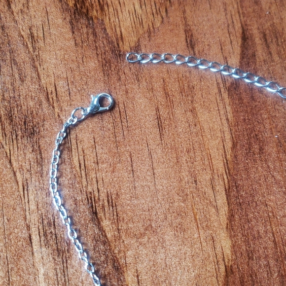 Blue Paisley Boho Silvertone Drop-Style Necklace - Picture 6 of 7